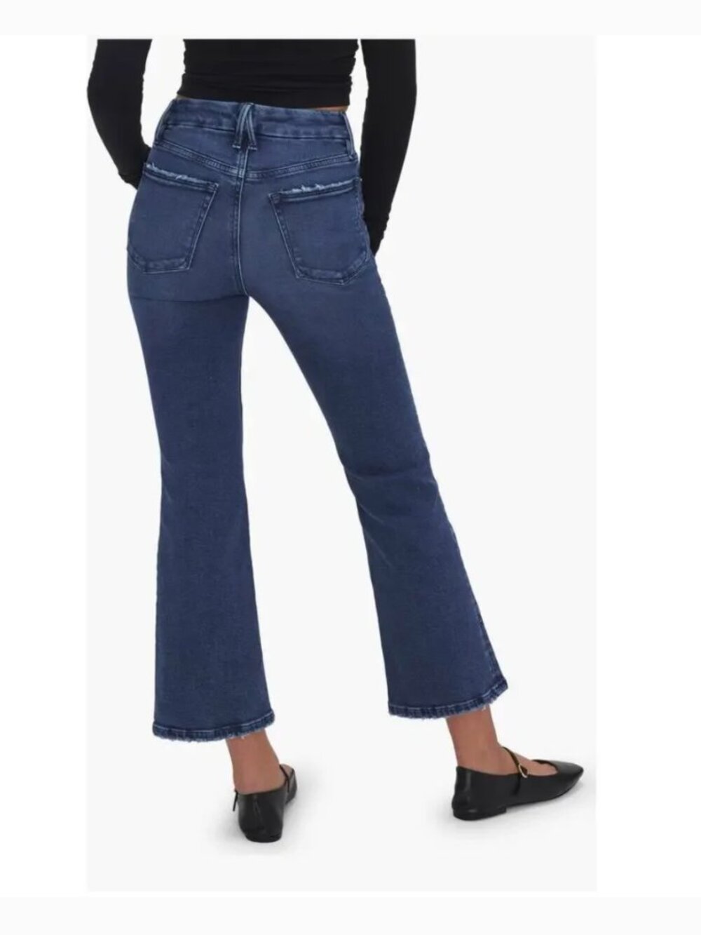 GOOD AMERICAN GOOD LEGS LIGHT COMPRESSION CROPPED MINI BOOT JEANS - SIZE 8 / 29